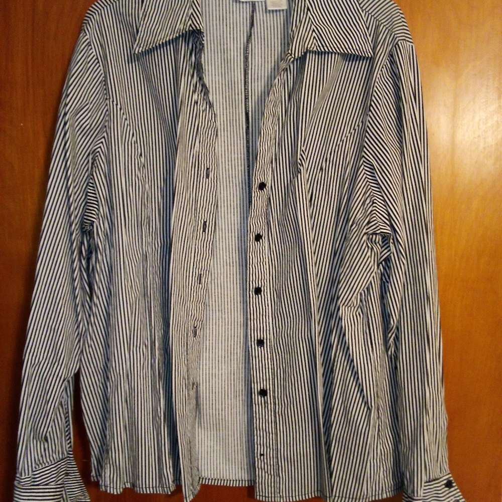 Black and White Striped Blouse